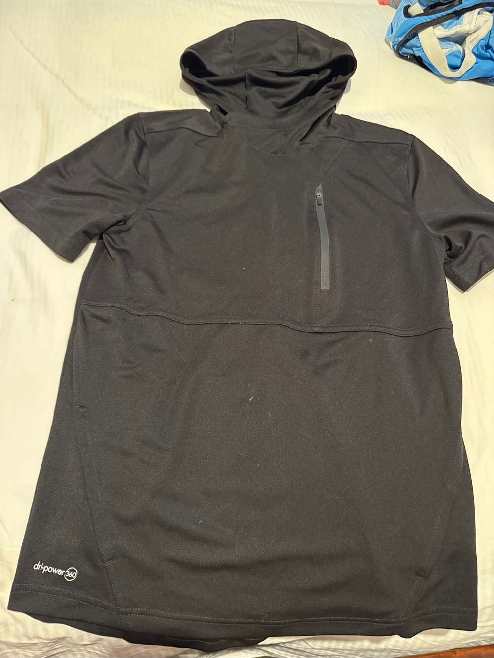 Russell Athletic Black Short-Sleeve Performance Hoodie Tee